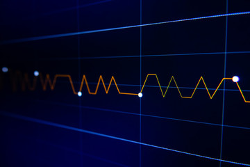 Stock exchange market graph on LED screen for business concept.