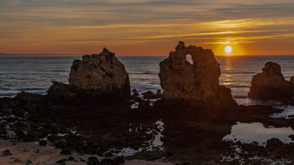 View from Arrifes Beach in Portugal