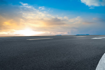 Air highway asphalt road and beautiful sky scenery