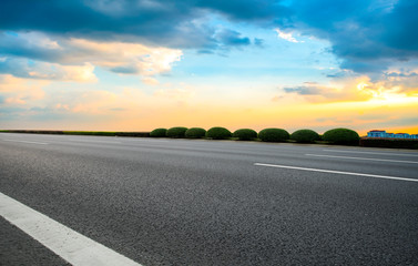 Air highway asphalt road and beautiful sky scenery