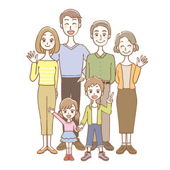 家族　三世代　全身