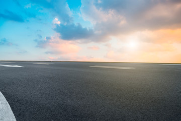 Air highway asphalt road and beautiful sky scenery