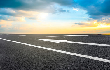 Air highway asphalt road and beautiful sky scenery
