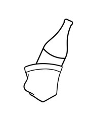 alkohol flasche bier glas trinken party feiern oktoberfest durst tasche brusttasche hemd comic cartoon lustig clipart design