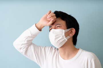 インフルエンザにかかった男性