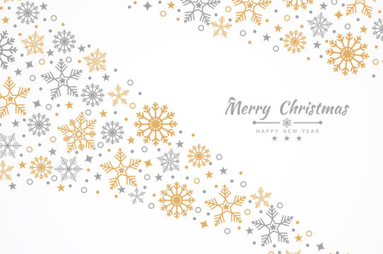 Christmas background with element icons banner, snowflakes. Vector illustration