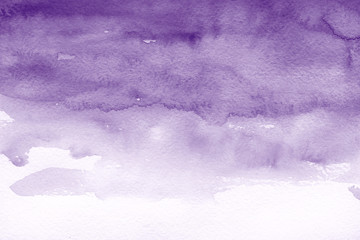 Obraz premium Violet ink and watercolor textures on white paper background. Paint leaks and ombre effects. Hand painted abstract image.