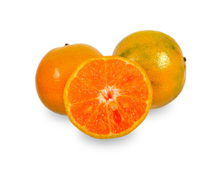 Orange and Sliced orange isolated on white background. With clipping path.