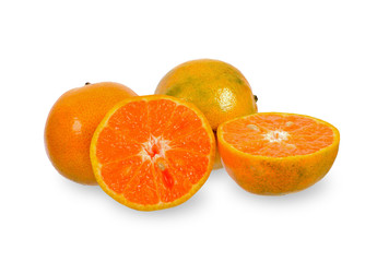 Orange and Sliced orange isolated on white background. With clipping path.