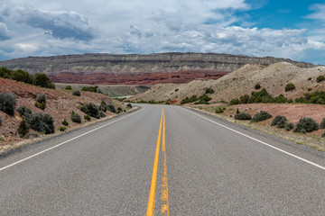 A road leading into the Bighorn Mountain Recreation Area in Northern Wyoming.