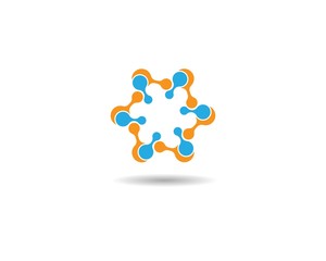 Molecule logo template vector icon illustration