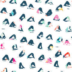 Obraz premium Cute, Bright, Colorful Watercolor Flower Background Pattern. Girly Spring Floral Wallpaper Patterns