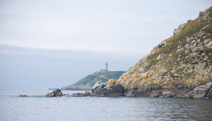 Fototapeta na wymiar Littoral baie des 7 îles Perros Guirec Côtes d'Armor Bretagne France