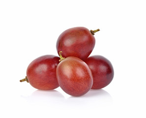 red grapes on white background