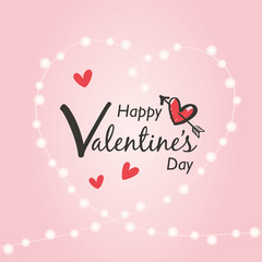 Valentine's day Illustration with garland light