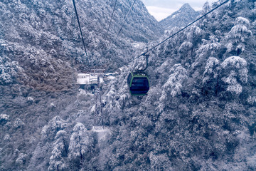 cable car in winter