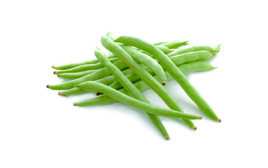 Green beans isolated on a white background