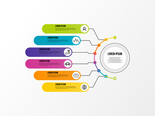 Business Infographics Vector Design template. Data Visualization Timeline with circles, steps, number options most useful can be used for workflow layout, presentation, diagram, annual reports