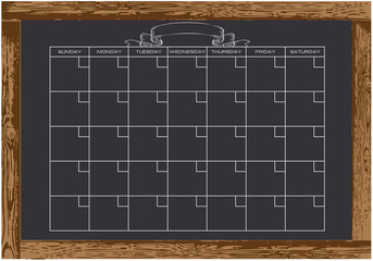 Chalkboard monthly calendar - obrazy, fototapety, plakaty