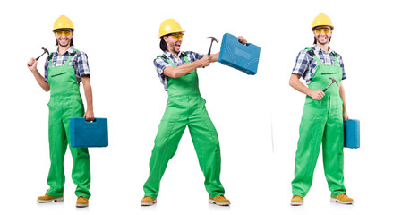 Industrial worker isolated on the white background