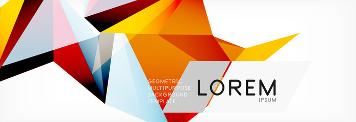 3d card on light backdrop. Abstract triangle pattern. Futuristic geometric background.