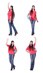 Fototapeta premium Young student isolated on the white