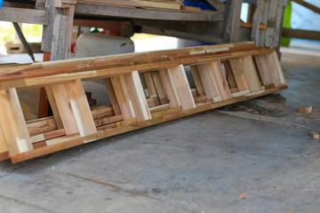 Fototapeta na wymiar Carpenters are using tools with wood working furniture.