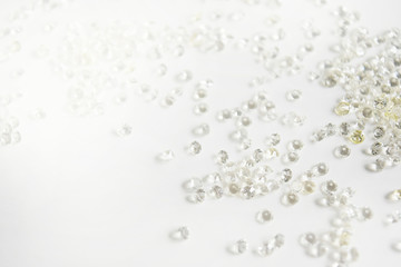 Background blur small white and yellow gems shine. and empty space for text.