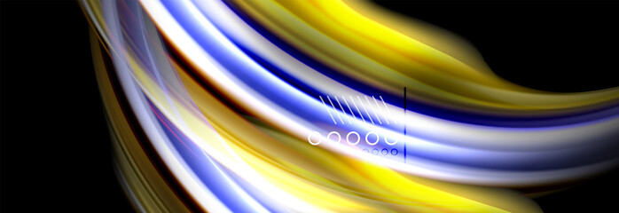 Rainbow color fluid wave lines flow poster. Wave Liquid shapes design