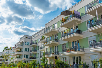 New modern townhouses seen in Berlin, Germany