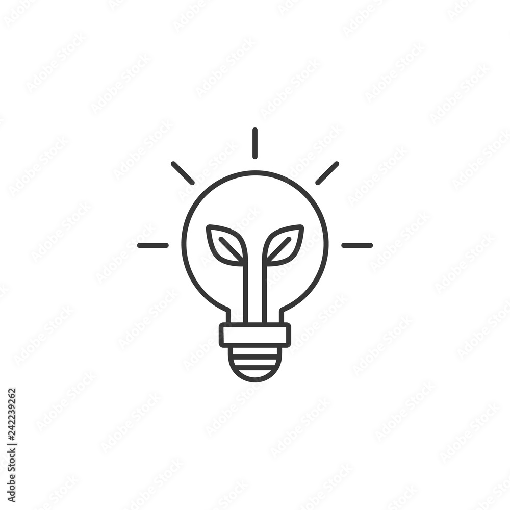 Aufkleber light bulb with a plant inside icon. simple outline vector of sustainable energy set icons for ui an