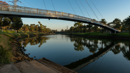 Bridge over the Maribyrnong River at sunset