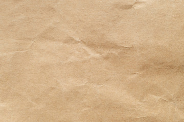 Brown crumpled paper texture for background.