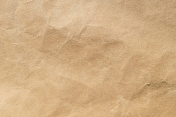 Brown crumpled paper texture for background.