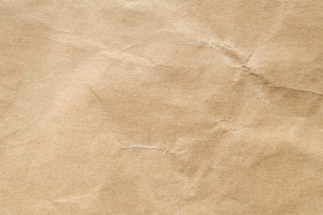 Brown crumpled paper texture for background.