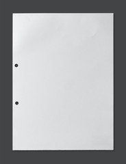 White sheet of paper texture for background with clipping path.