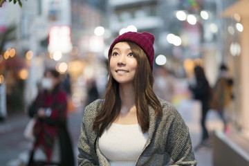 女性・東京・原宿・冬