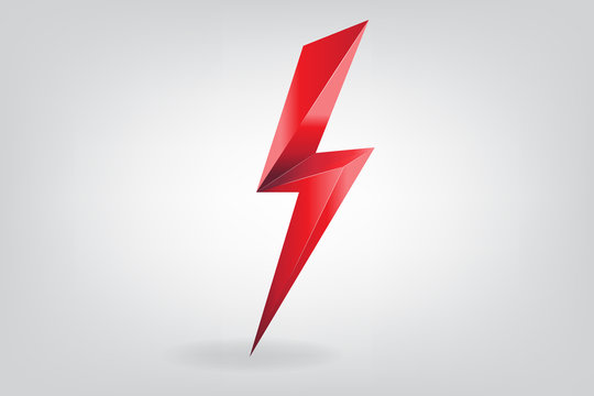Lighting bolt 3d symbol logo