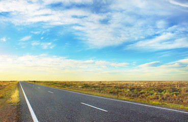 Fototapeta na wymiar Road to nowhere in outback Australia
