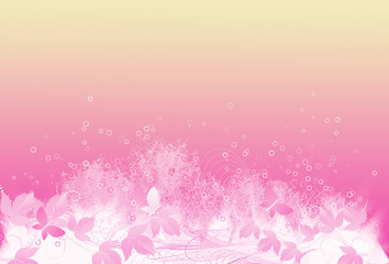 Fototapeta na wymiar pink background with flowers and stars