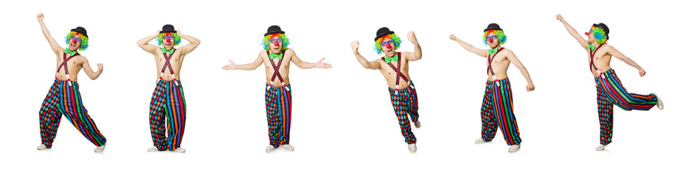 Funny clown isolated on the white background