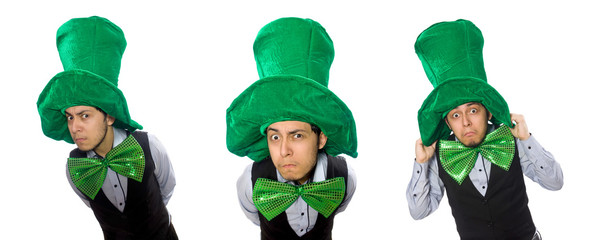 Funny man in saint patrick holiday concept