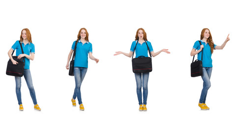 Obraz premium Young student isolated on white