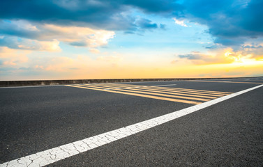 Air highway asphalt road and beautiful sky scenery