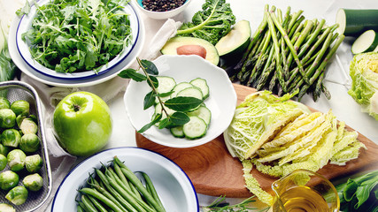 Green vegetables for healthy cooking