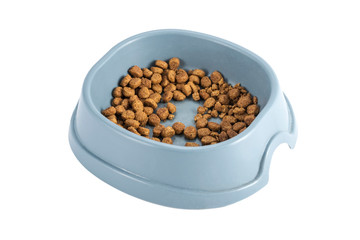 bowl of dry cat food...