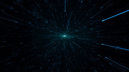 Obraz premium Digital speed data technology with ray light flare effect background