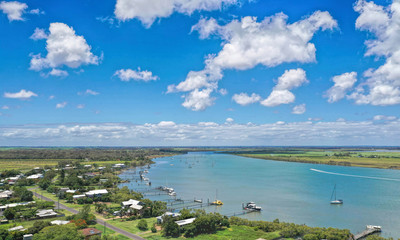 Aerial view of Bernett Heads Bundbaberg Australia