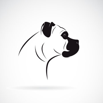 Vector of a dog head design (boxer) on white background. Pet. Animal. Easy editable layered vector illustration.