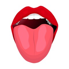 open mouth with tongue.print for T-shirt.
